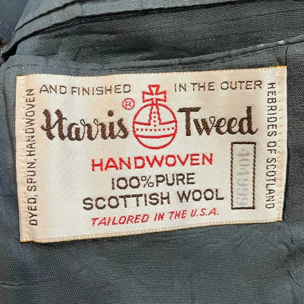 Harris Tweed Kuppenheimer Sport Coat 40R Gray 100% Wool USA Blazer Jacket